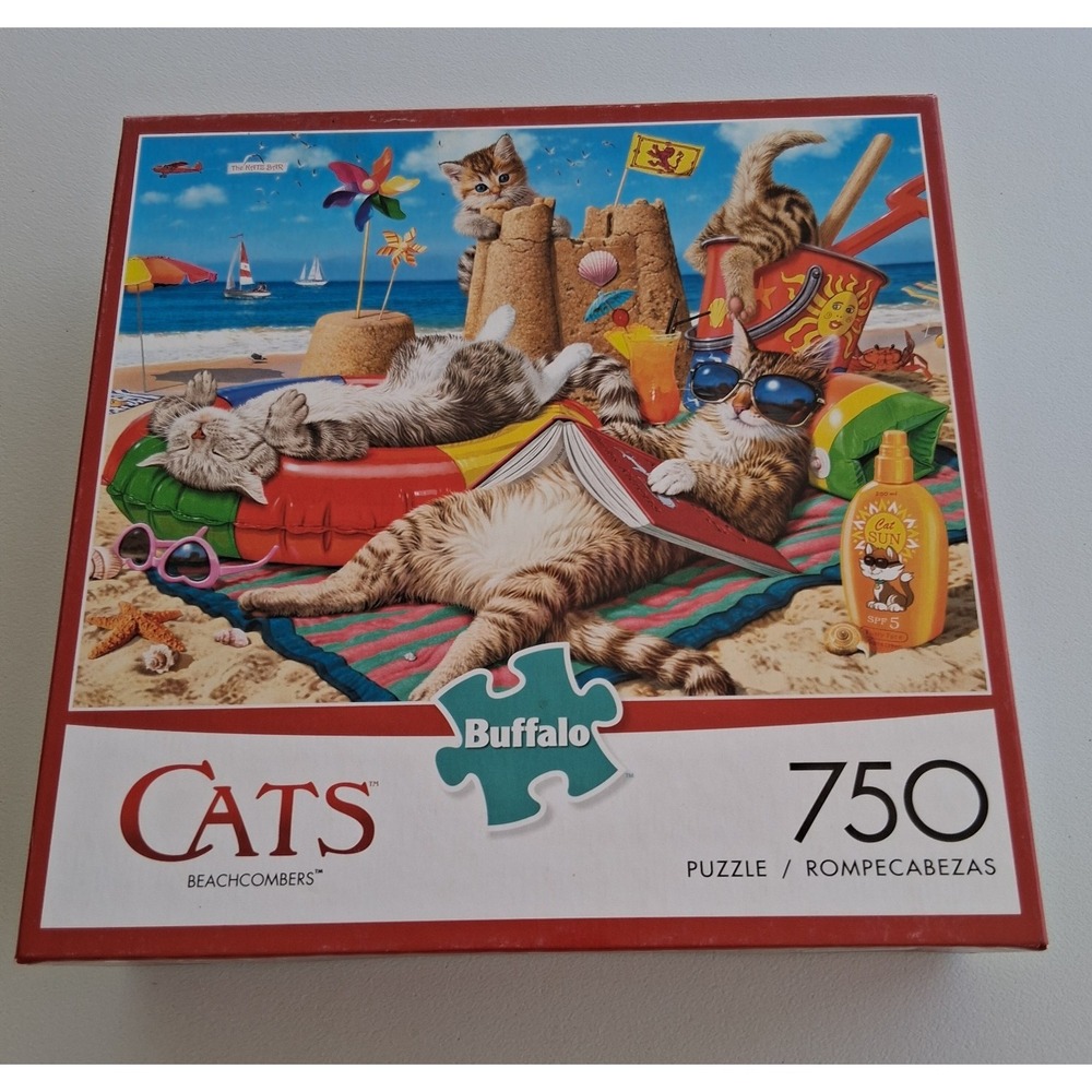 Buffalo Games Cats Beachcombers 750 Piece Jigsaw Puzzle Steve Read Complete New